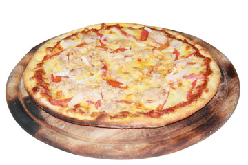 Italian pizza on white background