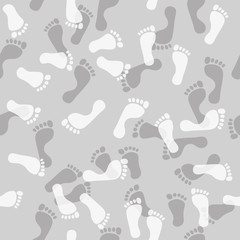 Seamless footprints pattern. Vector illustration