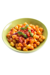 gnocchi with tomatoes sauce and basil