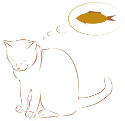 Cat dreams of fish