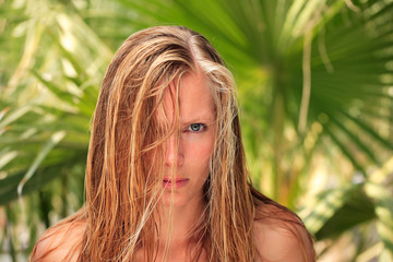 Beauty portrait of a blond woman