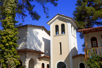Fototapeta premium grèce; ioniennes,lefkada : monastère de Fanéroméni, clocher