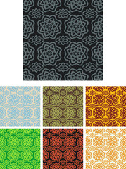 Vector seamless pattern pack with seven colors themes