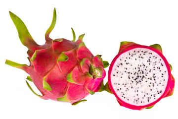 Pitahaya, dragon fruit isolated on white background