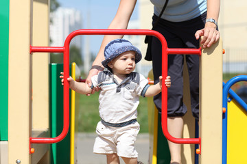 Serious child at playground