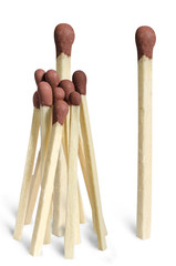 Matches on white