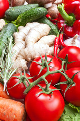 Still life with fresh vegetables