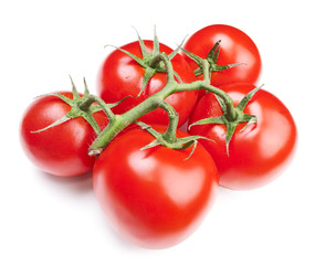 red tomato vegetable isolated on white