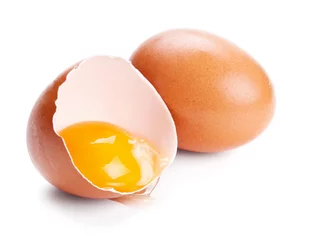 Foto op Plexiglas brown eggs isolated on white © andriigorulko