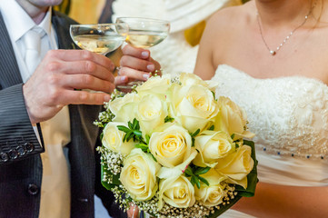 wedding toasts with glass