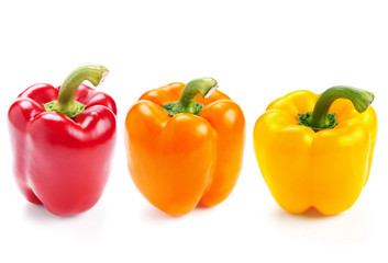 fresh bell peppers isolated on white