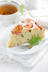 Homemade plum pie