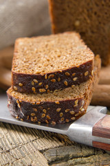 Black bread with sesame seeds