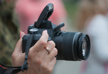 Camera in a female hand