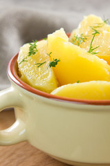 Boiled potatoes with dill and butter