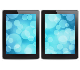 Tablet computers on white background