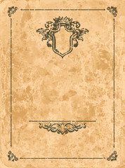 Vintage design elements on old paper sheet