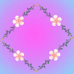Flower of frame on color background