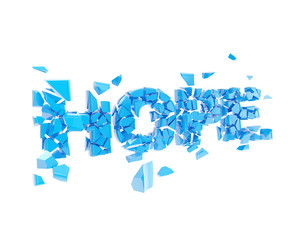 Broken hope, word explode into pieces