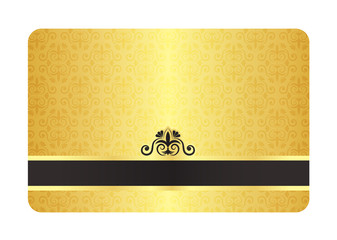 Gold Card with Vintage Pattern