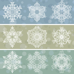 christmas background with snowflakes, vector