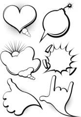 Comic style speech bubbles collection