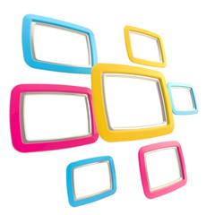 Group of empty copyspace frames isolated
