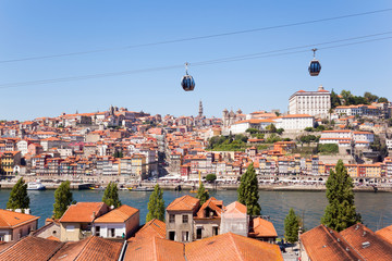 Fototapeta na wymiar Widok z rzeki Douro w Porto, Portugalia