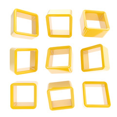 Copyspace cube square shelf boxes isolated