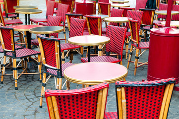 Street view of a coffee terrace