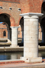 Naklejka premium Arsenale columns in Venice