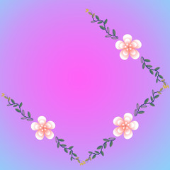Flower of frame on color background