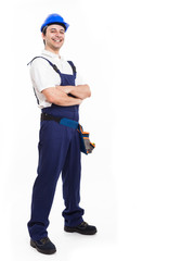 Smiling worker full length portrait