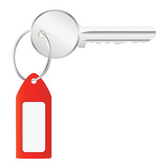 vector illustration of house key with label