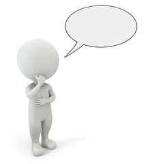 3d small people chat bubble