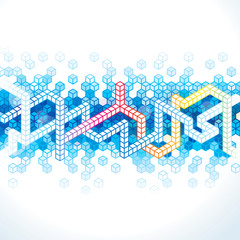 Abstract digital background, blocks structure connections.