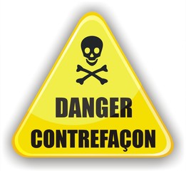 panneau attention contrefaçon