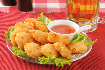 Coconut shrimp and beer