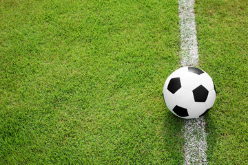 soccer ball on white line