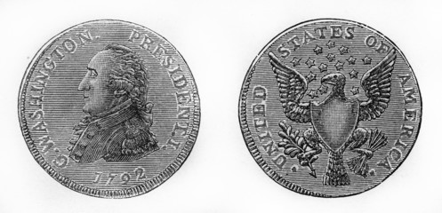 United states coin with president G. Washington from 1792