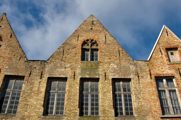 Facade of Flemish Houses in Brugge, Belgium