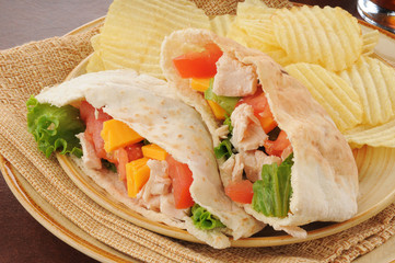 Chicken salad pita sandwich