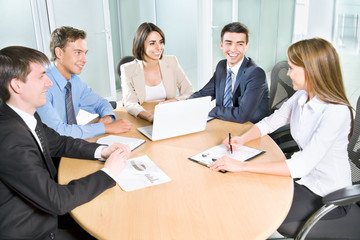 Business team working on their business project