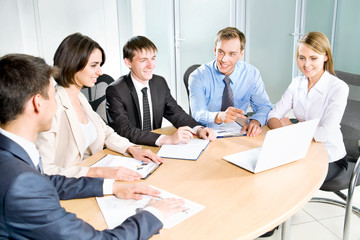 Young business people. Teamwork.