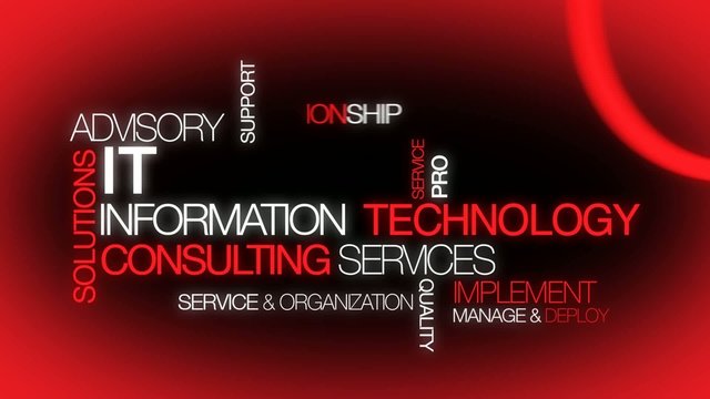 Information technology consulting IT red tag cloud video