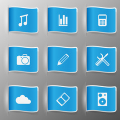 Set of web icons. Vector illustration. 