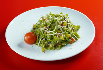 TTagliatelle pasta with pesto