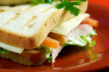  sandwiches with cheese and ham