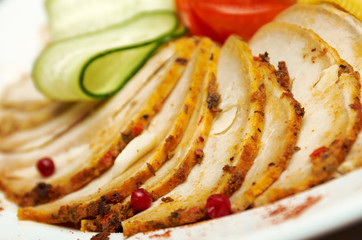 Beautiful sliced food arrangement