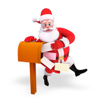 santa claus with letter box